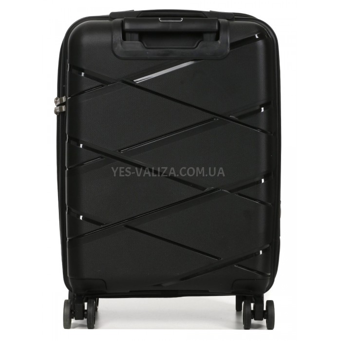 Валіза мала S поліпропілен чорна 55х38х24(+5)см/49л/3кг/Worldline 289, фото 3