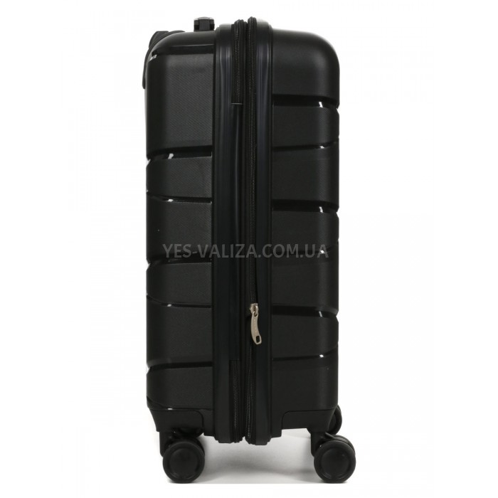 Чемодан малый S полипропилен чёрный 55х38х24+5см/49л/3кг/Worldline 289, фото 5