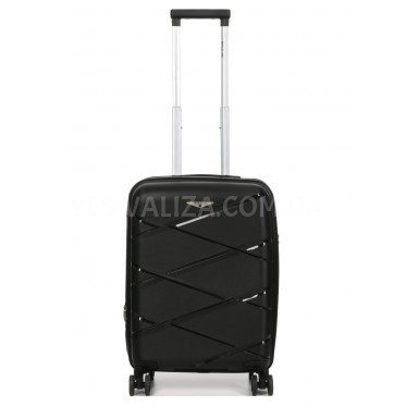 Валіза мала S поліпропілен чорна 55х38х24(+5)см/49л/3кг/Worldline 289