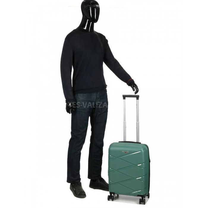 Валіза мала S поліпропілен зелена 55х38х24(+5)см/49л/3кг/Worldline 289, фото 10
