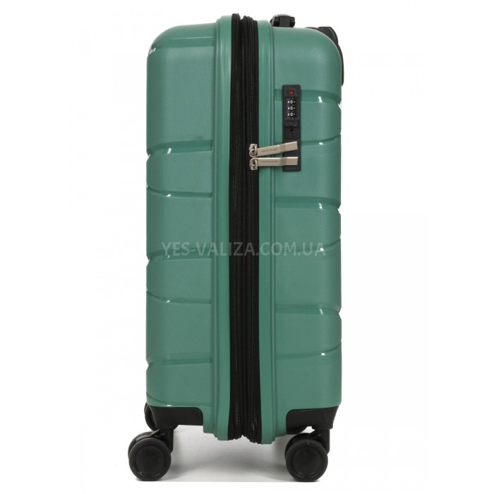Чемодан малый S полипропилен зелёный 55х38х24+5см/49л/3к/Worldline 289, фото 4