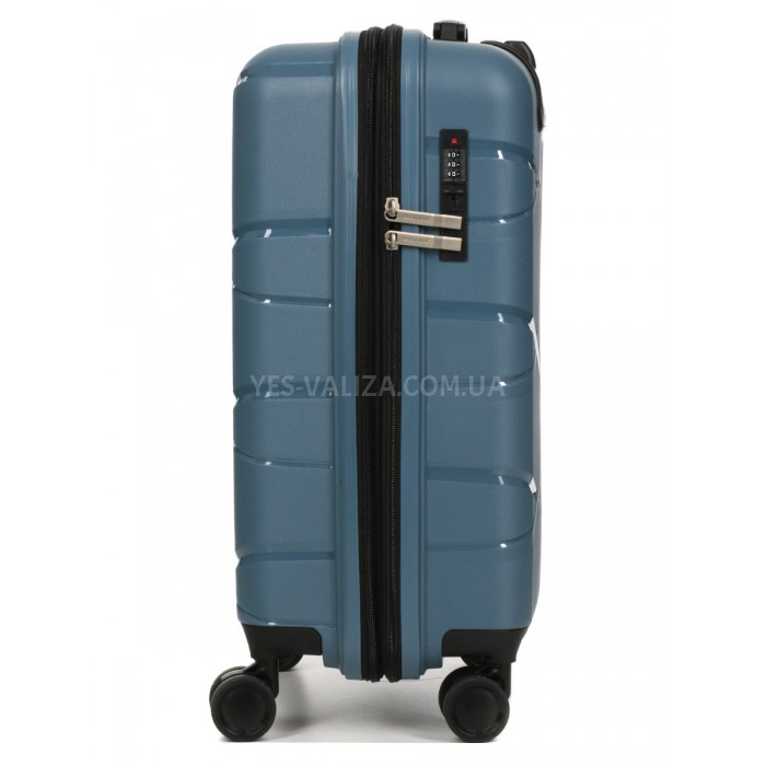 Валіза мала S поліпропілен синя 55х38х24(+5)см/49л/3кг/Worldline 289, фото 4