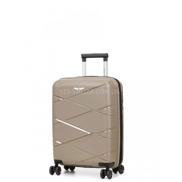 Валіза мала S поліпропілен беж 55х38х24(+5)см/49л/3кг/Worldline 289, фото 2