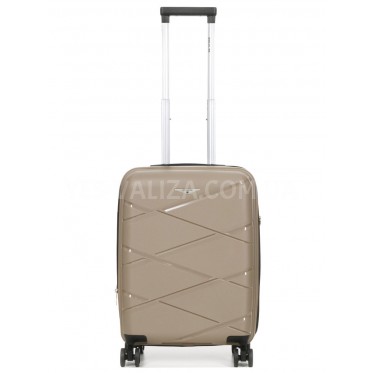Валіза мала S поліпропілен беж 55х38х24(+5)см/49л/3кг/Worldline 289