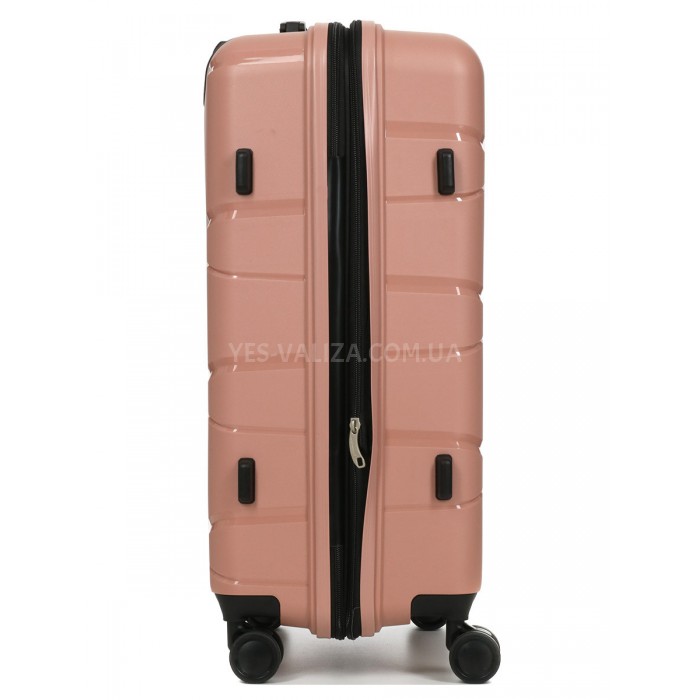 Чемодан средний М полипропилен пудра 65х44х28+5/77л/3.4кг/Worldline289, фото 4