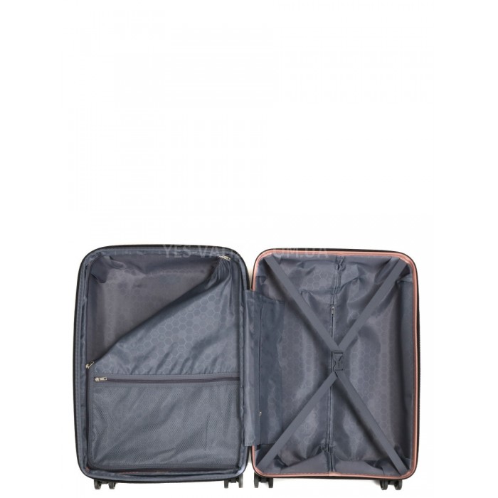 Чемодан средний М полипропилен пудра 65х44х28+5/77л/3.4кг/Worldline289, фото 9