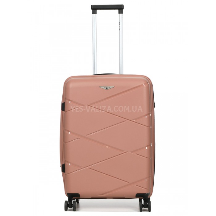 Валіза середня М поліпропілен пудра 65х44х28+5/77л/3.4кг/Worldline 289, фото 1