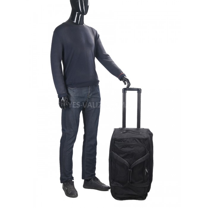 Сумка на колёсах средняя M чёрная 65х32х30см/60л/2.6кг/Snowball 371-62, фото 10