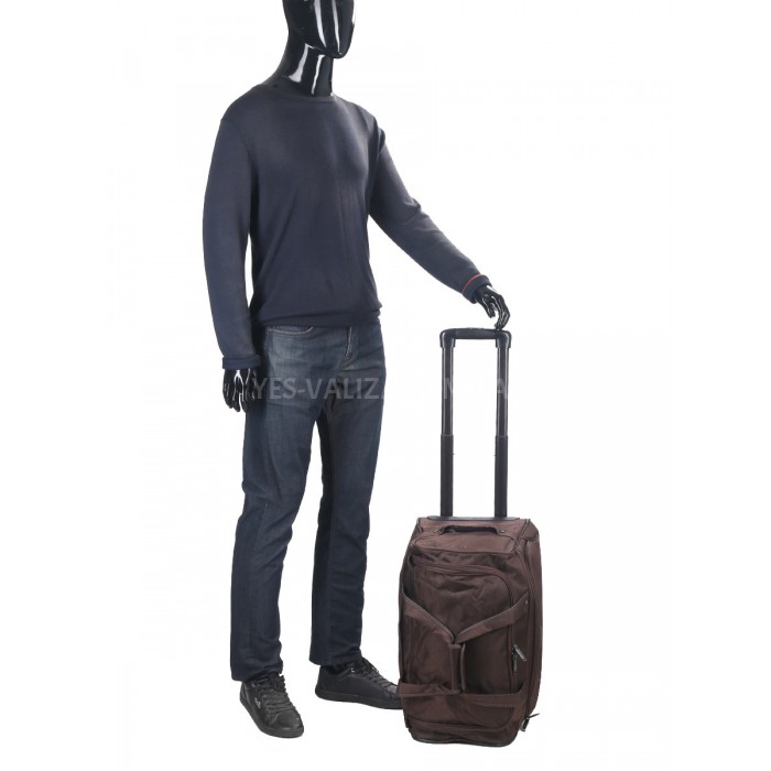 Сумка на колёсах малая S корич. 55х30х28см/43л/2.3кг/Snowball 371-52, фото 9