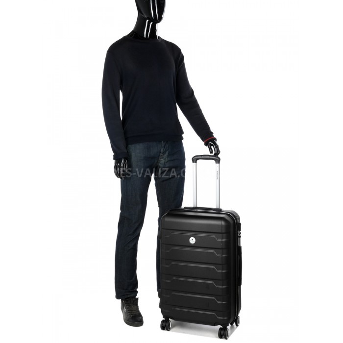 Валіза Франція середня M чорна 66х43х27(+5)см/78л/3.5кг/Worldline 626, фото 9