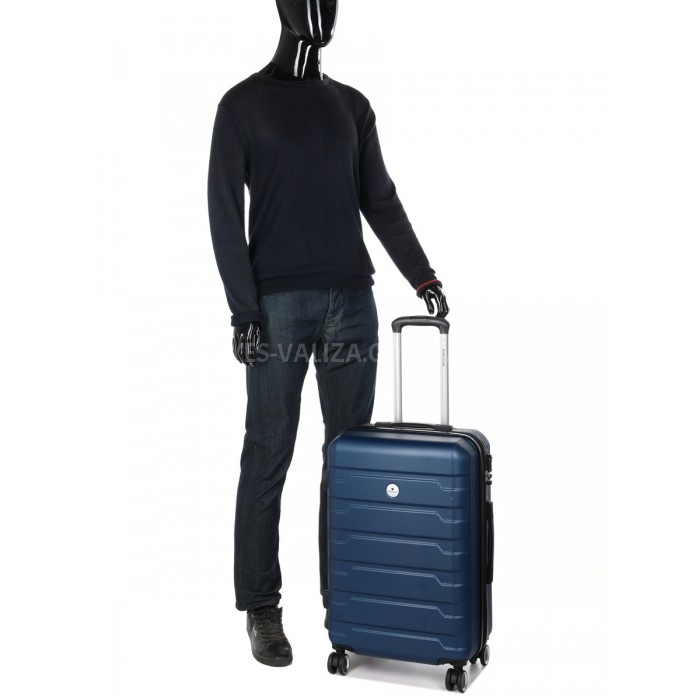 Чемодан Франция средний M синий 66х43х27(+5)см/78л/3.5кг/Worldline 626, фото 9