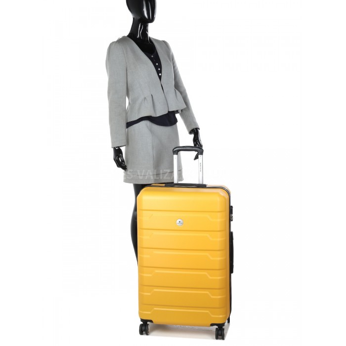 Валіза Франція велика L жовта 76х49х30см/95л/4.12кг/Worldline 626, фото 10