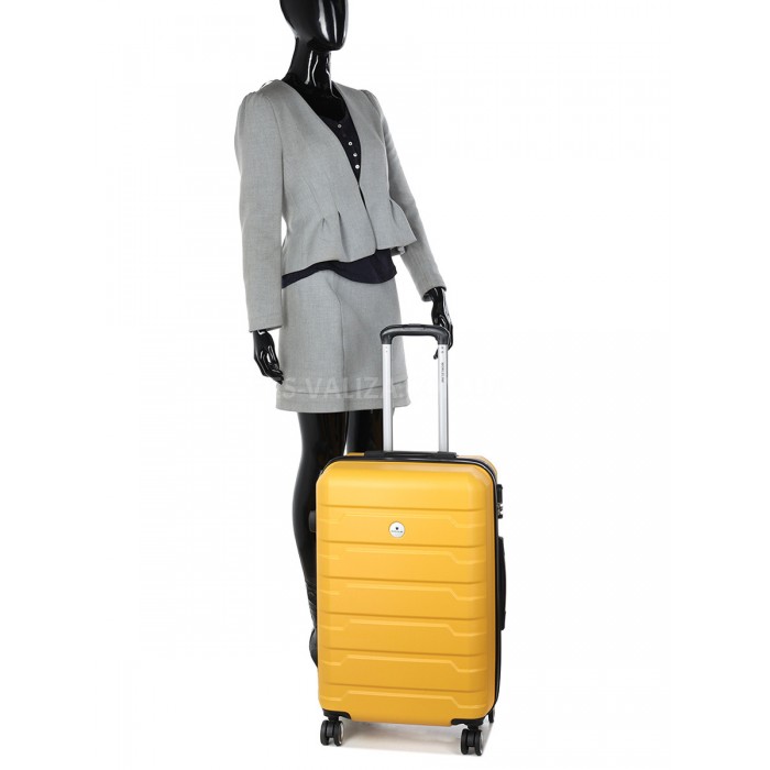 Валіза Франція середня M жовта 66х43х27(+5)см/78л/3.5кг/Worldline 626, фото 10