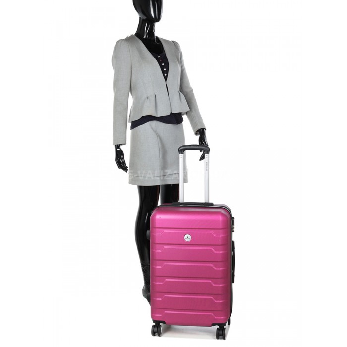 Чемодан Франция средний M малина 66х43х27(+5)см/78л/3.5кг/Worldline626, фото 10