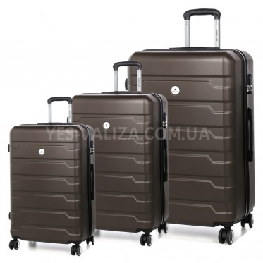 Набор чемоданов Франция (L M S-3шт) кофе/Worldline 626