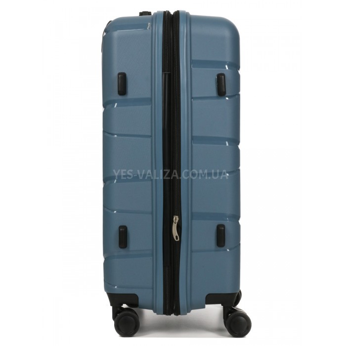 Валіза середня М поліпропілен синя 65х44х28+5/77л/3.4кг/Worldline 289, фото 4