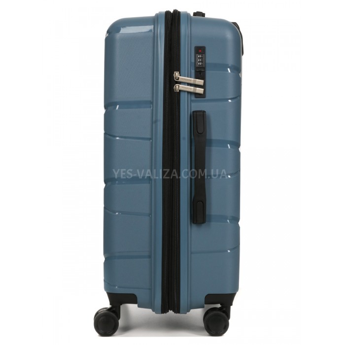Валіза середня М поліпропілен синя 65х44х28+5/77л/3.4кг/Worldline 289, фото 3