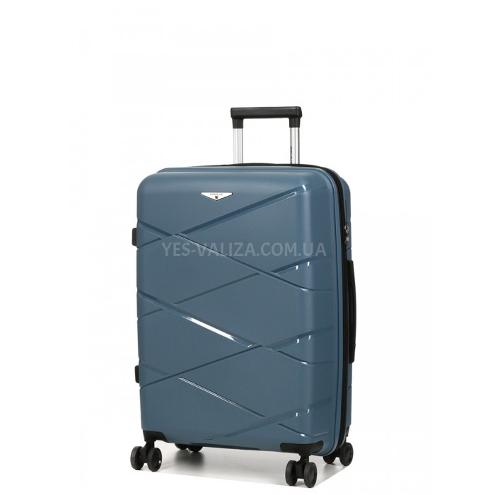Чемодан средний М полипропилен синий 65х44х28+5/77л/3.4кг/Worldline289, фото 2