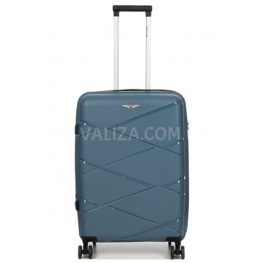 Валіза середня М поліпропілен синя 65х44х28+5/77л/3.4кг/Worldline 289