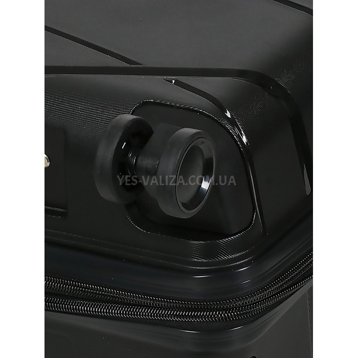 Валіза середня М поліпропілен чорна 65х44х28+5/77л/3.4кг/Worldline 289, фото 9