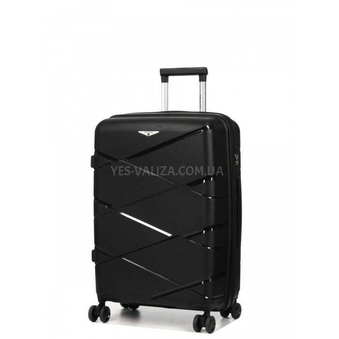 Валіза середня М поліпропілен чорна 65х44х28+5/77л/3.4кг/Worldline 289, фото 2