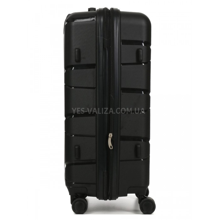 Валіза середня М поліпропілен чорна 65х44х28+5/77л/3.4кг/Worldline 289, фото 5