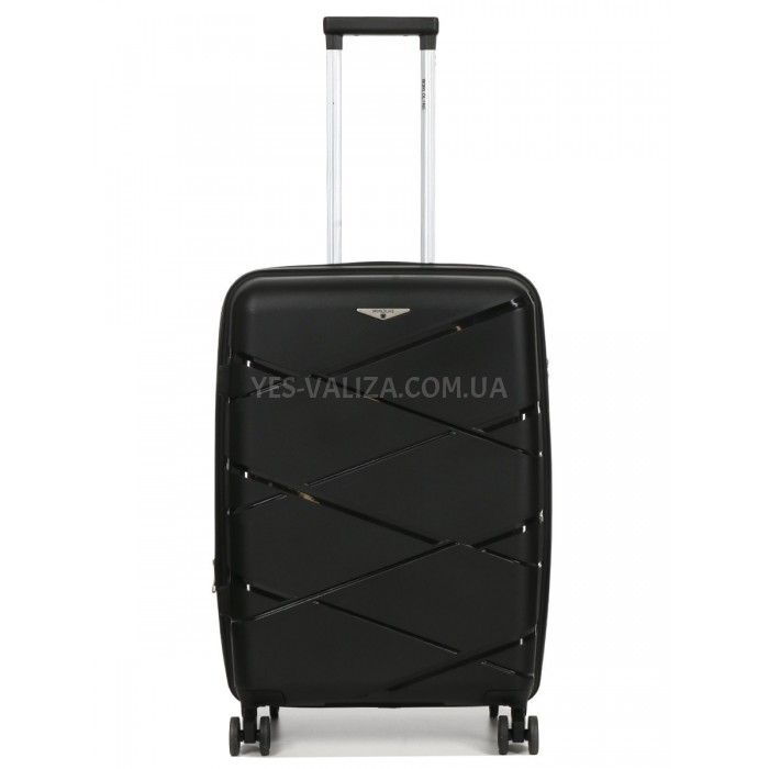Валіза середня М поліпропілен чорна 65х44х28+5/77л/3.4кг/Worldline 289, фото 1