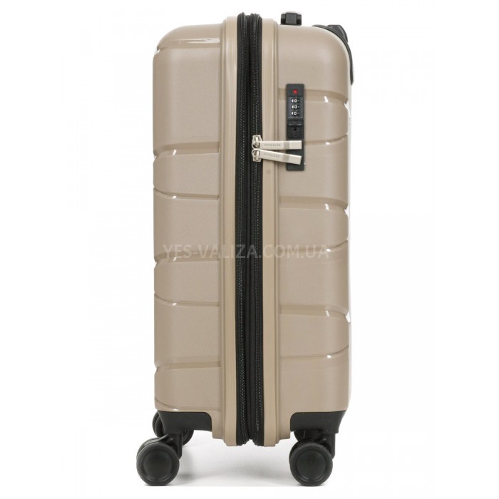 Валіза середня М поліпропілен беж 65х44х28+5см/77л/3.4кг/Worldline 289, фото 5