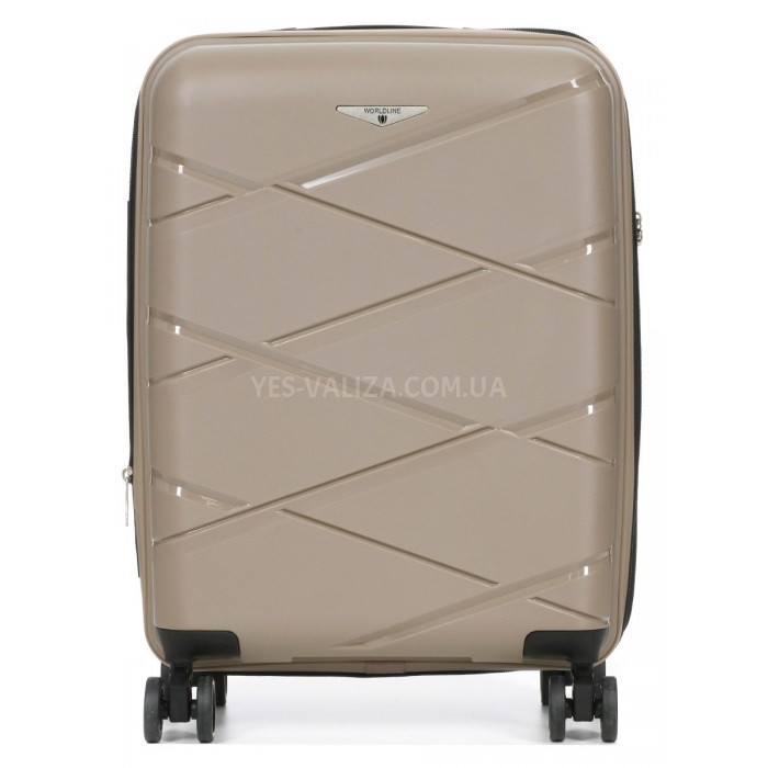 Валіза середня М поліпропілен беж 65х44х28+5см/77л/3.4кг/Worldline 289, фото 3
