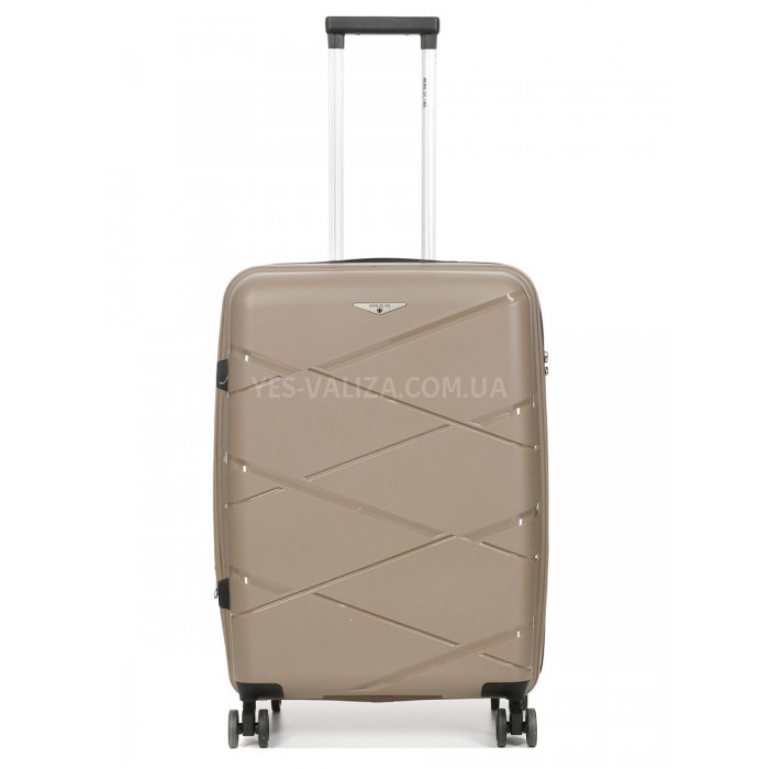 Валіза середня М поліпропілен беж 65х44х28+5см/77л/3.4кг/Worldline 289, фото 1
