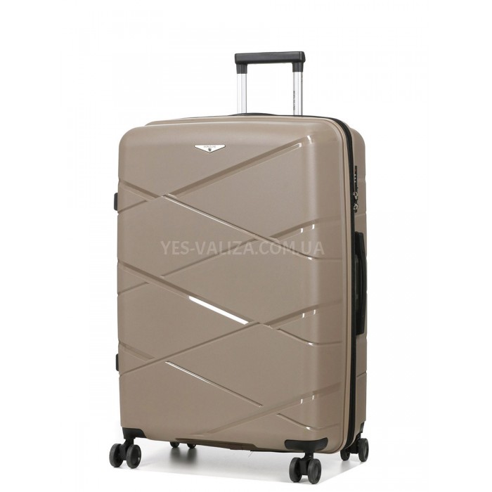 Валіза велика L поліпропілен беж 75х50х31+5см/115л/4.4кг/Worldline 289, фото 2