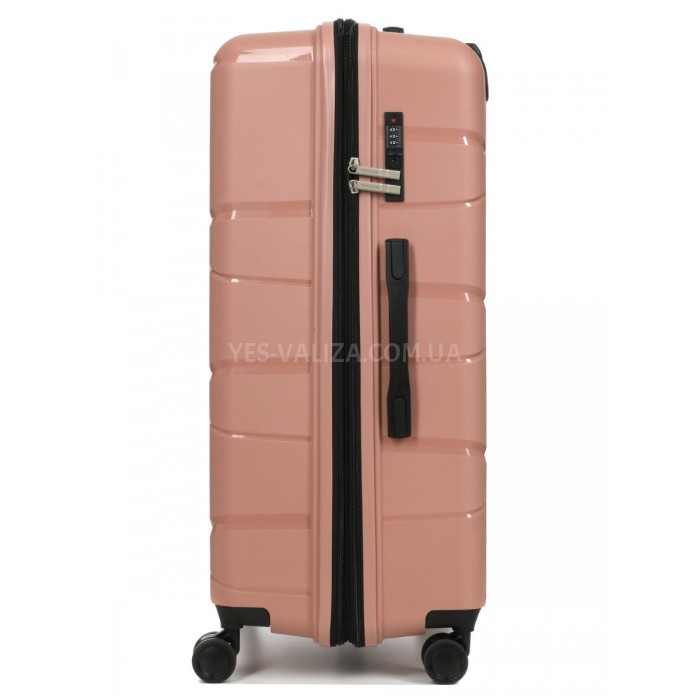 Валіза велика L поліпропілен пудра 75х50х31+5/115л/4.4кг/Worldline 289, фото 4