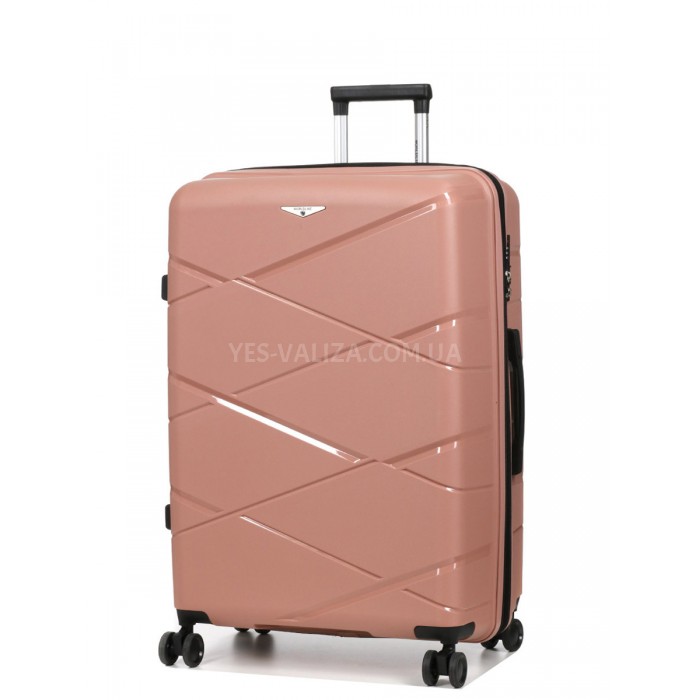 Чемодан большой L полипропилен пудра 75х50х31+5/115л/4.4кгWorldline289, фото 2