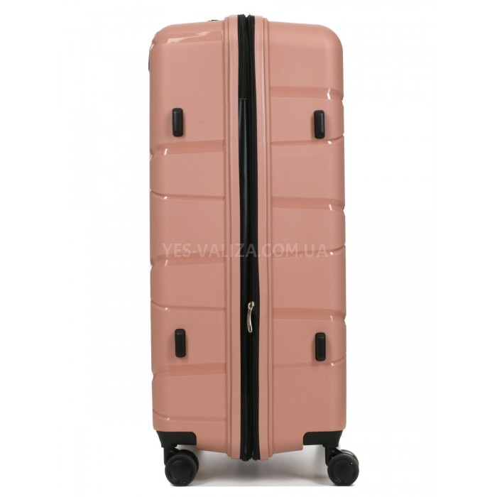 Валіза велика L поліпропілен пудра 75х50х31+5/115л/4.4кг/Worldline 289, фото 5