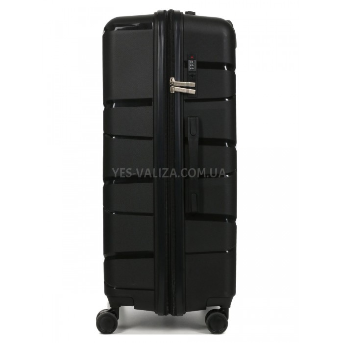 Валіза велика L поліпропілен чорна 75х50х31+5/115л/4.4кг/Worldline 289, фото 4