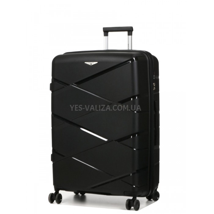 Валіза велика L поліпропілен чорна 75х50х31+5/115л/4.4кг/Worldline 289, фото 2