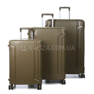Набір валіз Франція (L M S-3шт) поліпропілен хакі/Airtex 645