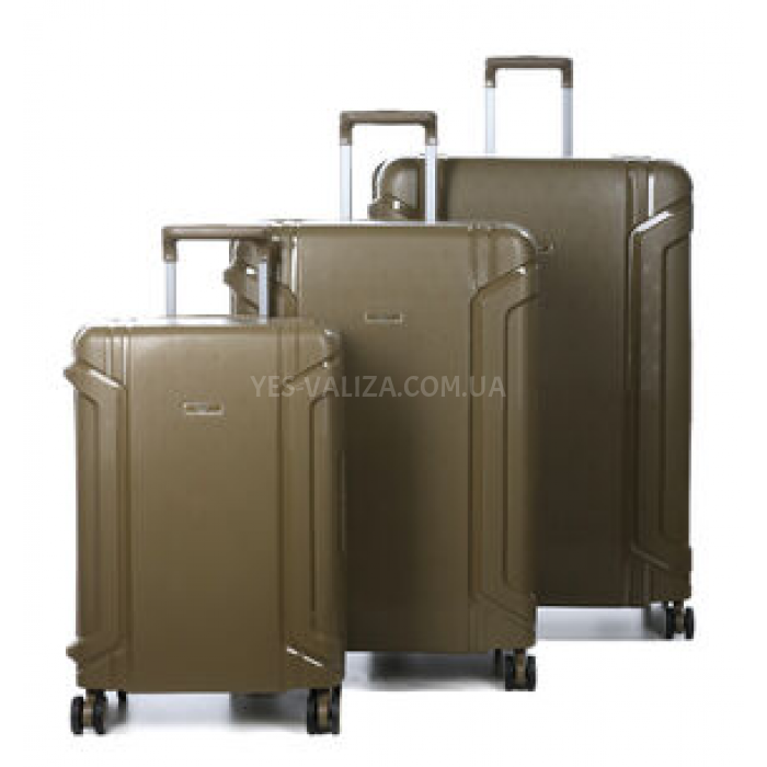 Набор чемоданов Франция (L M S-3шт) полипропилен хаки/Airtex 645, фото 1
