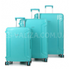 Набор чемоданов Франция (L M S-3шт) полипропилен бирюза/Airtex 645, фото 2