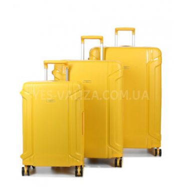 Набор чемоданов Франция (L M S-3шт) полипропилен жёлтый/Airtex 645