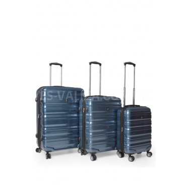 Набір валіз Франція (L M S-3шт) полікарбонат синій/Airtex 7223
