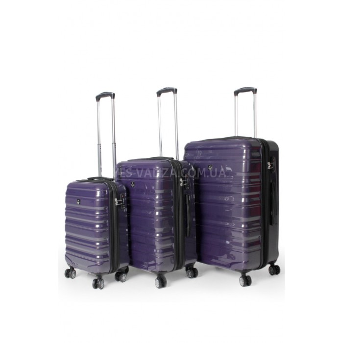Набір валіз Франція (L M S-3шт) полікарбонат фіолет/Airtex 7223, фото 1
