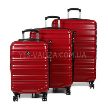 Набір валіз Франція (L M S-3шт) полікарбонат червоний/Airtex 7223