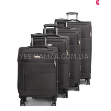 Набір валіз Франція (XL+L M S-4шт) тканина сірий/Worldline 620