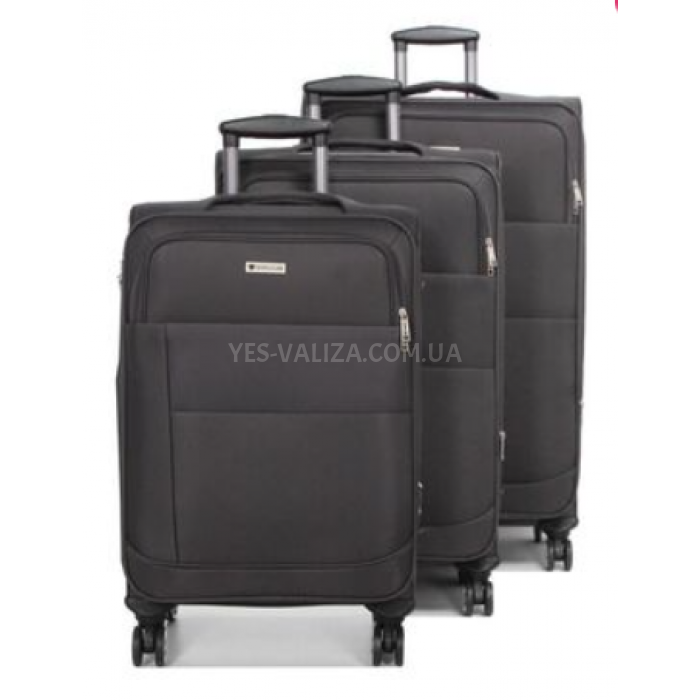 Набір валіз Франція (L M S-3шт) тканина сірий/Worldline 620, фото 1