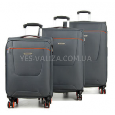 Набір валіз Франція (L M S-3шт) тканина сірий/Airtex 825