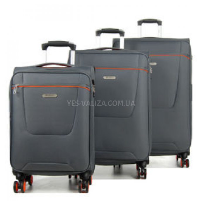 Набор чемоданов Франция (L M S-3шт) ткань серый/Airtex 825, фото 1