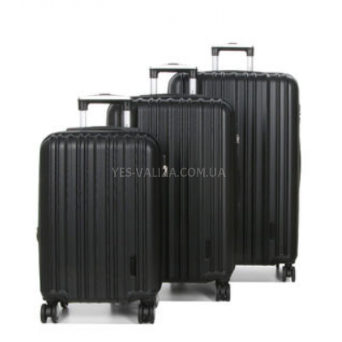 Набір валіз Франція (L M S-3шт) чорний/Worldline 623, фото 1