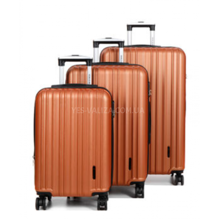 Набор чемоданов Франция (L M S-3шт) оранж/Worldline 623, фото 1