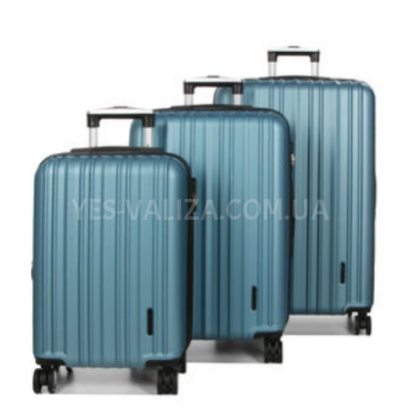 Набір валіз Франція (L M S-3шт) голубий/Worldline 623